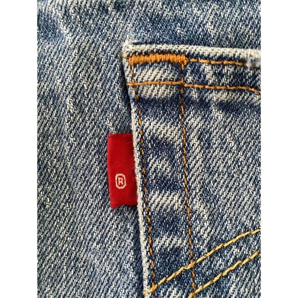 Levi's Womens 501 Skinny Jeans W30 L28" Med-Light Blue Rare Blank Tab Edition - Picture 6 of 9